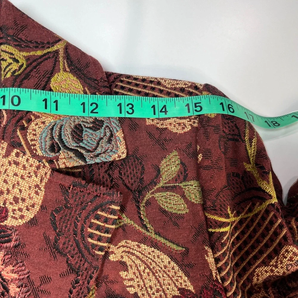 Cabi Jacobean Floral Tapestry Brocade Coat Women's‎ sz 8 Mulberry Guinevere 749